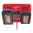 Milwaukee M18 18-Volt Lithium-Ion Dual Bay Rapid Battery Charger Supply