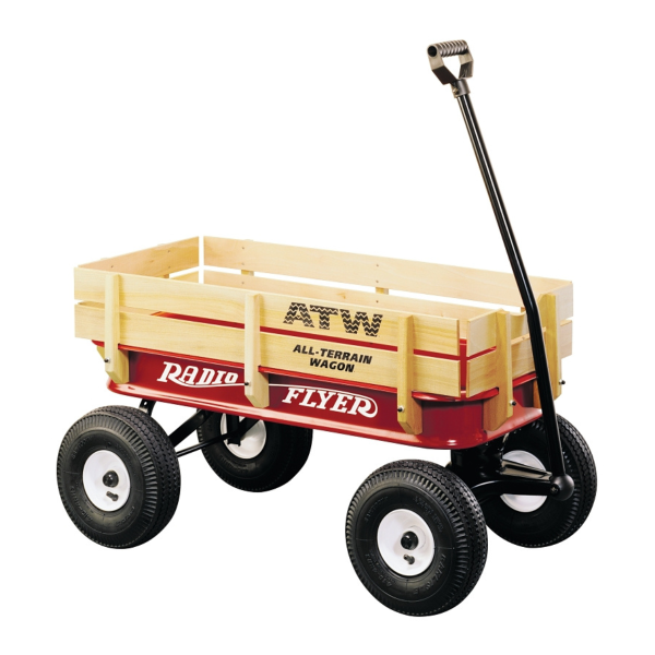 Radio Flyer 32Z Terrain Wagon, 200 lb, Steel Wood, Red, Pneumatic Wheel Hot on Sale