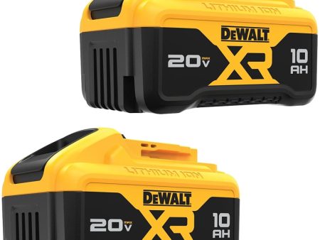 DeWALT DCB210-2 Rechargeable Battery Pack, 20 V Battery, 10 Ah, 1 hr Charging, 2 PK Supply