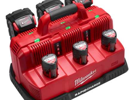 Milwaukee M12 and M18 12-Volt 18-Volt Lithium-Ion Multi-Voltage 6-Port Sequential Rapid Battery Charger (3 M12 and 3 M18 Ports) Fashion