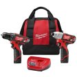 Milwaukee M12 12V Lithium-Ion Cordless Drill Driver Impact Driver Combo Kit w  Two 1.5Ah Batteries, Charger Tool Bag (2-Tool) Online Sale