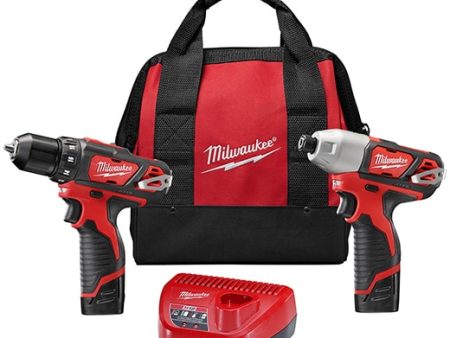 Milwaukee M12 12V Lithium-Ion Cordless Drill Driver Impact Driver Combo Kit w  Two 1.5Ah Batteries, Charger Tool Bag (2-Tool) Online Sale