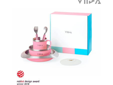 Viida Soufflé Antibacterial Stainless Steel Tableware Set with Suction Pad (EU) Online Hot Sale