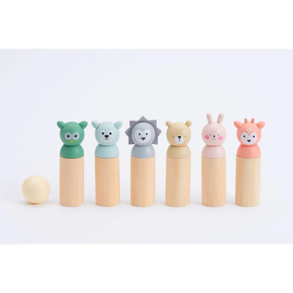 BUBBLE Wooden Animal Bowling Set Fashion