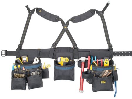 CLC Tool Works Framing Master Series 2617 Tool Belt, 29 to 46 in Waist, Ballistic Poly Fabric, Black, 28-Pocket Online Sale