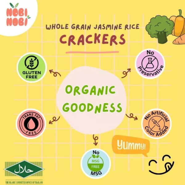 [HALAL] Nobi Nobi Organic Rice Crackers (80g) (18m+) Ready To Eat Baby Rice Snacks  Travel Food  Baby Food Discount