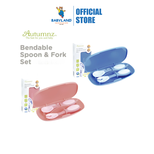 Autumnz Bendable Spoon + Fork Set - Blue Pink (6m+) Hot on Sale