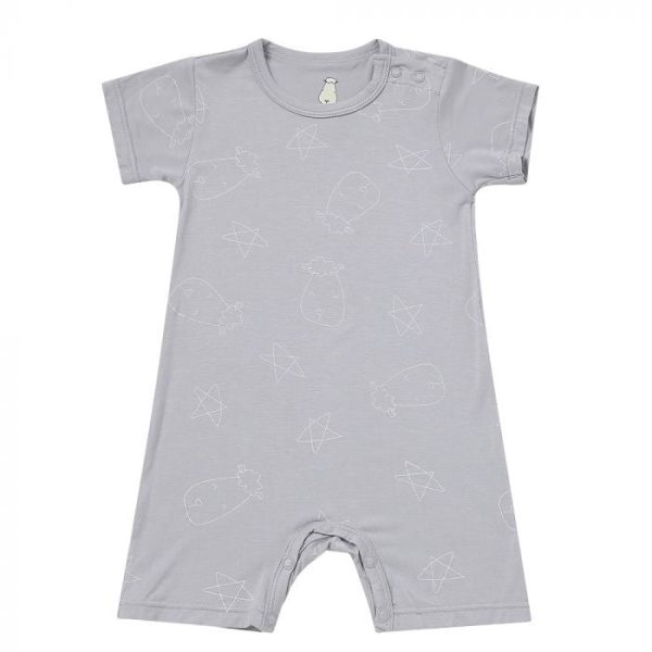 Baa Baa Sheepz Romper Short Sleeve Cute Big Star & Head Grey - 12M Cheap