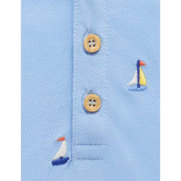 Purebaby Organic Kids Yacht Polo Shirt - Yacht Broderie Cheap