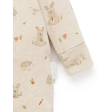 Purebaby Organic Printed Zip Growsuit Bunny Print Online Hot Sale