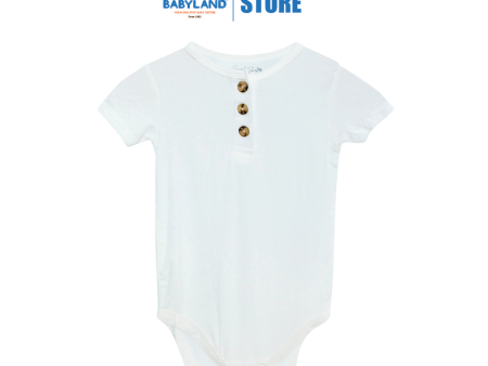 Snuggle Shield® Bamboo Short Sleeve 3 Button Onesie White (0-3M) Fashion