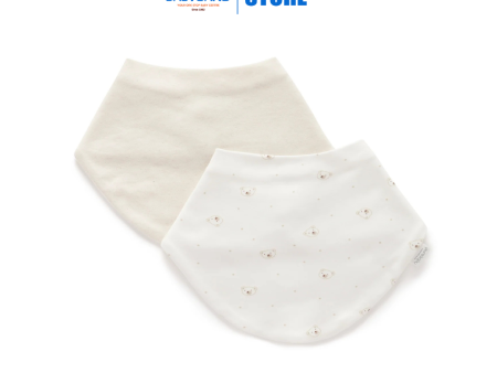 Purebaby Organic Vanilla Bear 2 pack Essential Dribble Bib Discount