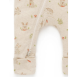 Purebaby Organic Printed Zip Growsuit Bunny Print Online Hot Sale