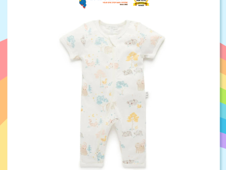 Purebaby Organic Baby Zip Footless Long John - Little Nap Print (1 Year) on Sale