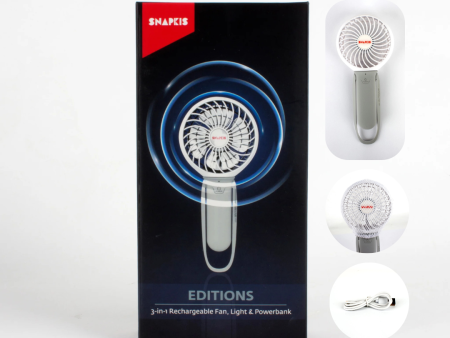 Snapkis 3-In-1 Rechargeable Fan, Light & Powerbank Online Hot Sale