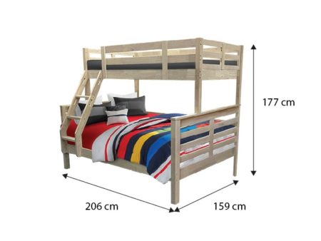 [PRE-ORDER] Snoozeland Huckleberry Super Single over Queen Bunk Bed with Pull Out Single Raising Trundle Discount