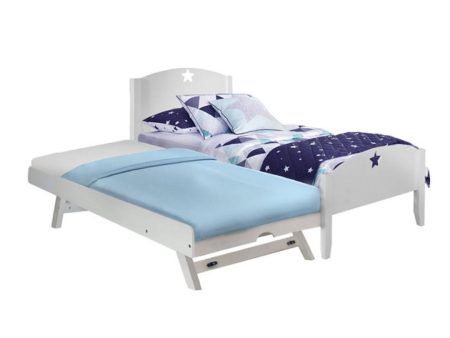 [Pre-Order] Snoozeland Starlight Bed Frame with Pull Out Single Raising Trundle on Sale