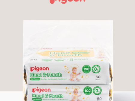 Pigeon Hand & Mouth Wet Tissues Alcohol Free (2x60pcs) For Sale