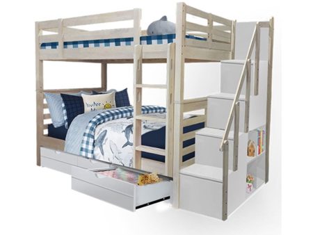 [PRE-ORDER] Snoozeland Huckleberry Super Single Bunk Bed with Staircase and Underbed 3 Drawers Online now