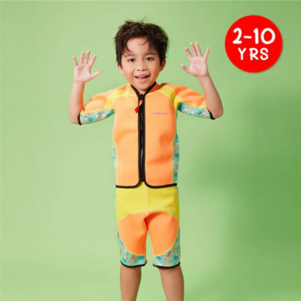 Cheekaaboo Twinwets Toddler Thermal Swimsuit UPF50+ Orange Dino For Cheap