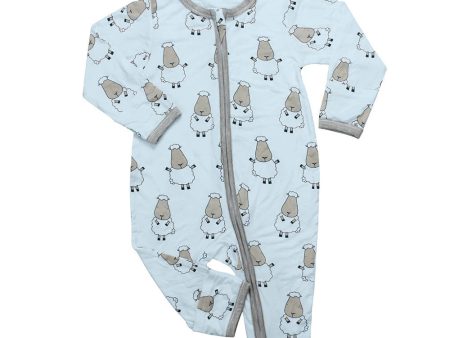 Baa Baa Sheepz Romper Zip Big Sheepz Blue With Grey Border Online