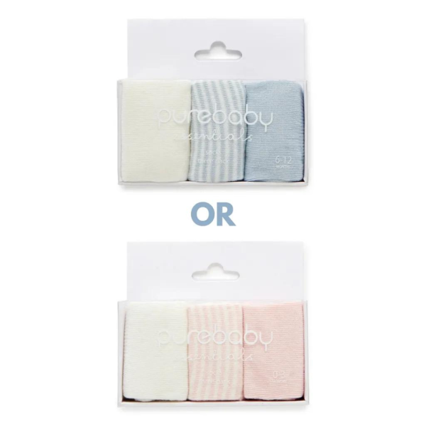 Purebaby 3 Organic Sock Pack - Pale Pink Pack For Discount