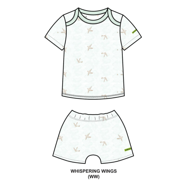 Hamako Tencel Baby Kids Short Set Whispering Wings For Discount