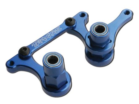 Aluminum Steering Bellcrank Set w Bearings (Blue) For Discount