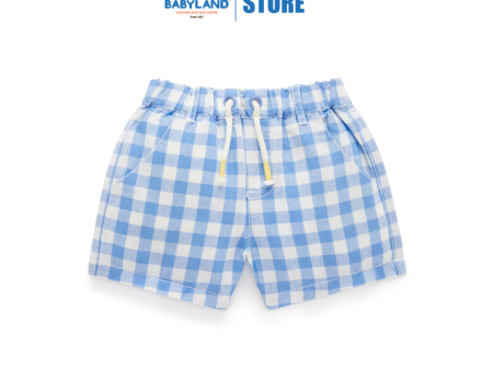 Purebaby Organic Kids Ocean Gingham Shorts For Cheap