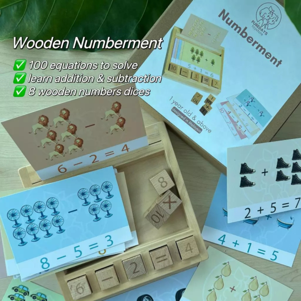 PureDays Wooden Numberment Maths Game Supply