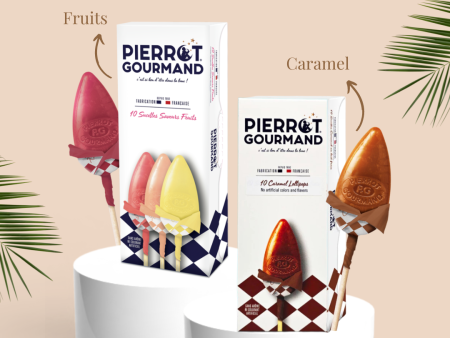 Pierrot Gourmand 10s Caramel Fruit Lollipops 130g Online