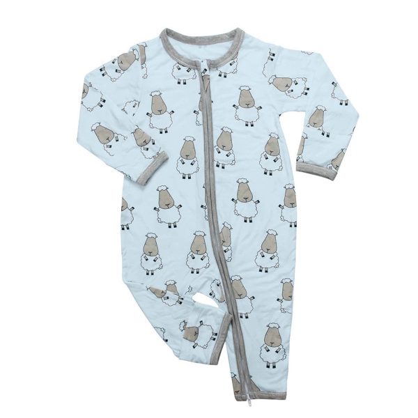 Baa Baa Sheepz Romper Zip Big Sheepz Blue With Grey Border Online