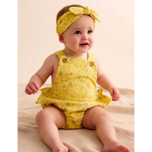 Purebaby Organic Bow Headband Sunshine Floral on Sale