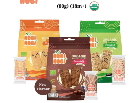 [HALAL] Nobi Nobi Organic Rice Crackers (80g) (18m+) Ready To Eat Baby Rice Snacks  Travel Food  Baby Food Discount