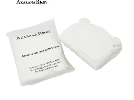 Akarana Bamboo Hooded Bath Towel - White Online now