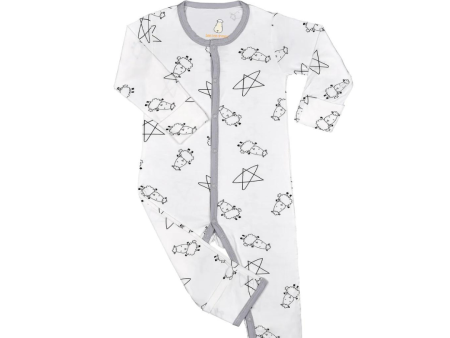 Baa Baa Sheepz Romper Cute Big Star & Sheep White For Discount