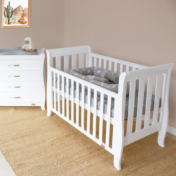 [Pre-Order] Babyhood Classic Sleigh 4-in-1 Cot - White Cheap