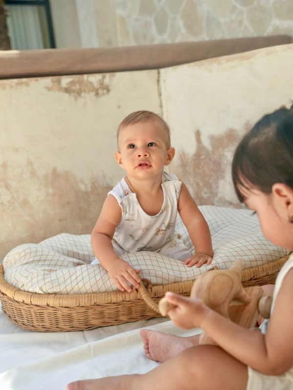 Joey&Mom Sleeveless Bamboo Romper (3-6m) Sale