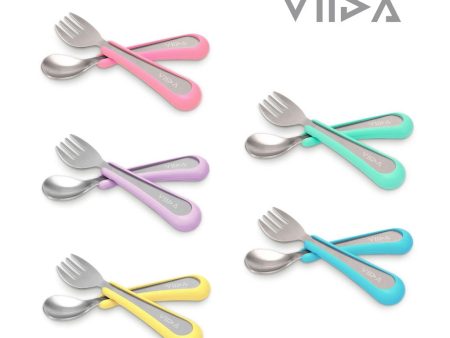 Viida Souffle Antibaterial Stainless Steel Fork & Spoon (S) on Sale