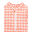 Purebaby Organic Baby Kids Frilly Long Sleeve Swimsuit Coral Gingham Supply