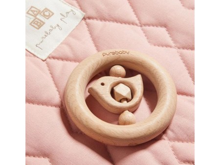 Purebaby Birdy Teething Ring Natural Online now