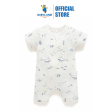 Purebaby Organic Short Leg Zip Growsuit - Vanilla Nautical on Sale