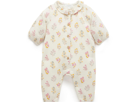 Purebaby Organic Crinkle Cotton Growsuit - Posie Floral Supply