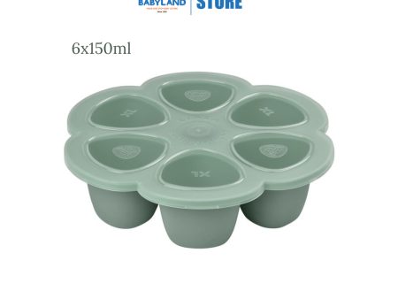 Beaba Multiportions Silicone Freezer Tray - Sage Green For Sale