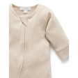 Purebaby Organic Zip Growsuit - Biscuit Melange Sale