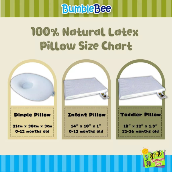 Bumble Bee Natural Latex Toddler Pillow (45 x 30 x 3.8cm) Cheap