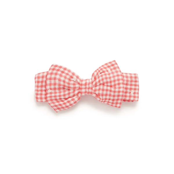 Purebaby Organic Bow Headband Gingham Star Broderie on Sale