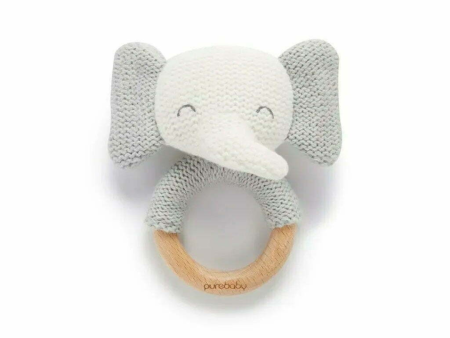 Purebaby - Organic Elephant Rattle Grey (0m+) Online Sale