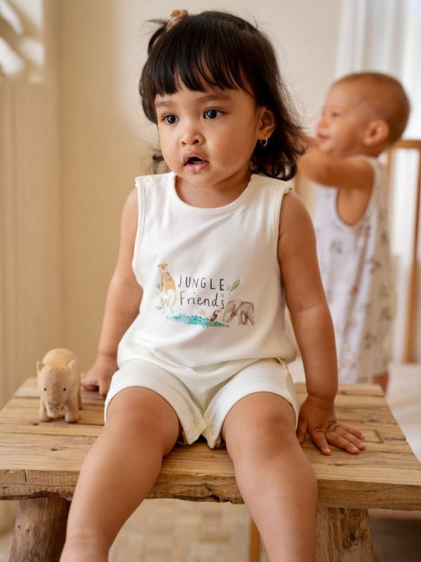 Joey&Mom Sleeveless Bamboo Romper (3-6m) Sale