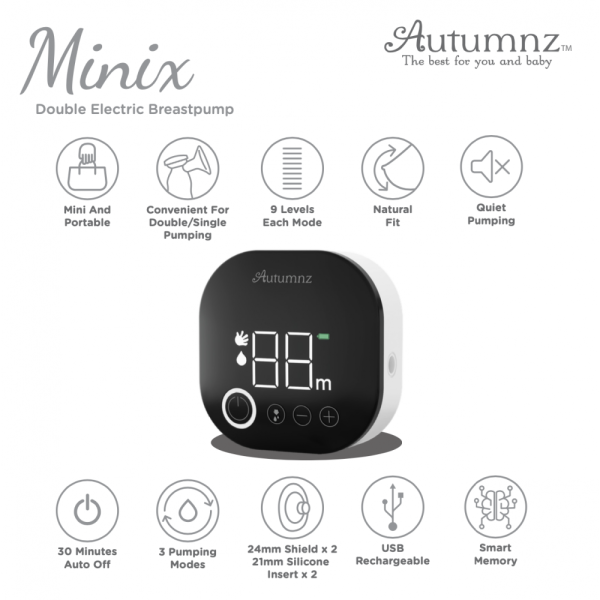 Autumnz Minix Double Electric Breast Pump - Black For Sale